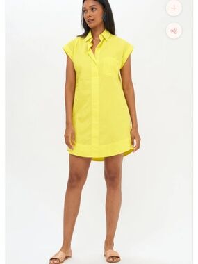 Oliphant mini collared shirt dress yellow size SMALL